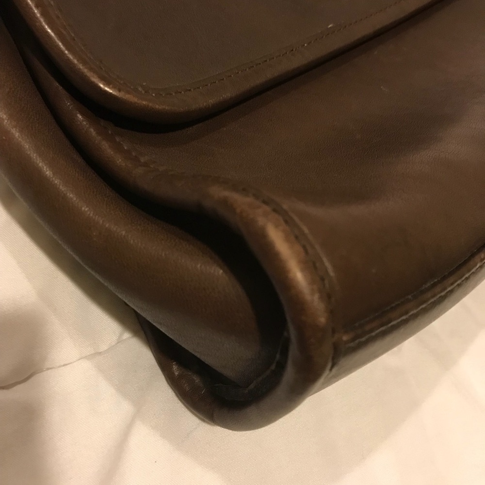 Coach Vintage Brown All Leather mini Court Bag - Picture 3 of 5
